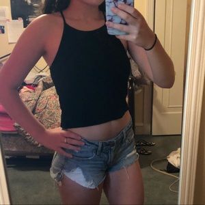 Brandy Melville ribbed halter crop top